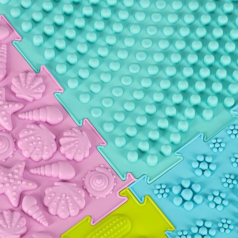 Mata sensoryczna puzzle montessori do masażu stóp 8 elementów pastelowe Mata sensoryczna puzzle montessori do masażu stóp 8 elementów pastelowe