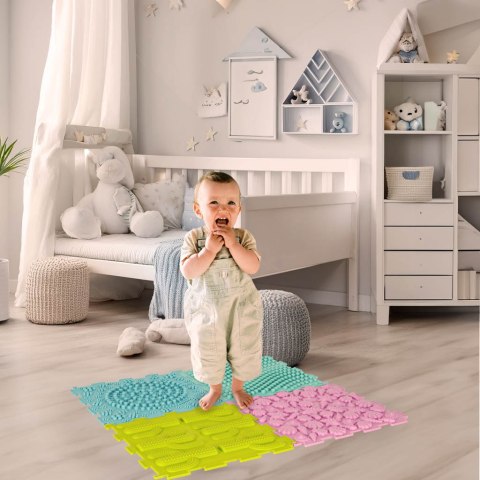 Mata sensoryczna puzzle montessori do masażu stóp 8 elementów pastelowe Mata sensoryczna puzzle montessori do masażu stóp 8 elementów pastelowe