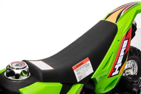 Motorek Cross dla dzieci Pojazd na akumulator Zielony + Pomocnicze kółka + Dźwięki LED Motorek Cross dla dzieci Pojazd na akumulator Zielony + Pomocnicze kółka + Dźwięki LED