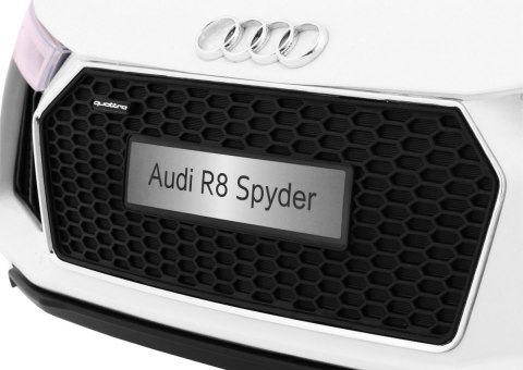 Audi R8 Spyder na akumulator Biały + Pilot Audi R8 Spyder na akumulator Biały + Pilot