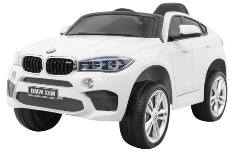 BMW X6M Elektryczne Autko dla dzieci, Biały SUV + Pilot BMW X6M Elektryczne Autko dla dzieci, Biały SUV + Pilot