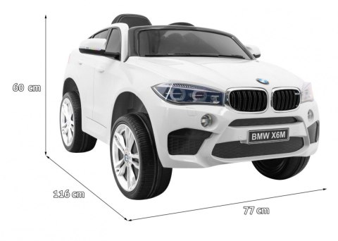 BMW X6M Elektryczne Autko dla dzieci, Biały SUV + Pilot BMW X6M Elektryczne Autko dla dzieci, Biały SUV + Pilot