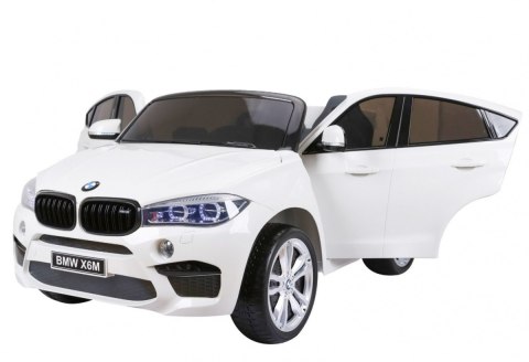 BMW X6M XXL dla 2 dzieci Biały SUV + Pilot + Ekoskóra BMW X6M XXL dla 2 dzieci Biały SUV + Pilot + Ekoskóra