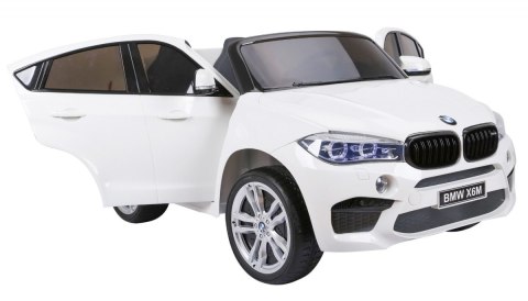 BMW X6M XXL dla 2 dzieci Biały SUV + Pilot + Ekoskóra BMW X6M XXL dla 2 dzieci Biały SUV + Pilot + Ekoskóra