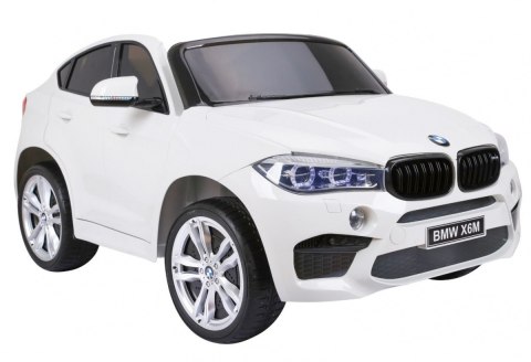 BMW X6M XXL dla 2 dzieci Biały SUV + Pilot + Ekoskóra BMW X6M XXL dla 2 dzieci Biały SUV + Pilot + Ekoskóra