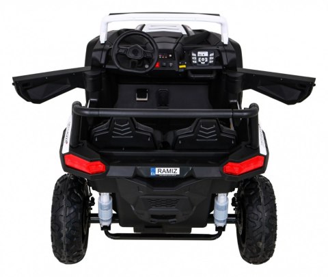 Buggy ATV Strong Racing dla 2 dzieci Biały + Silnik bezszczotkowy + Pompowane koła + Audio LED Buggy ATV Strong Racing dla 2 dzieci Biały + Silnik bezszczotkowy + Pompowane koła + Audio LED