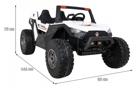 Buggy Clash na akumulator dla 2 dzieci Biały + Pilot + Napęd 4x4 + Regulacja siedzenia + Radio MP3 + LED Buggy Clash na akumulator dla 2 dzieci Biały + Pilot + Napęd 4x4 + Regulacja siedzenia + Radio MP3 + LED