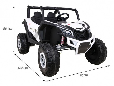 Buggy UTV-MX na akumulator dla dzieci Biały + Napęd 4x4 + Pilot + Audio LED + Schowek + EVA + Wolny Start Buggy UTV-MX na akumulator dla dzieci Biały + Napęd 4x4 + Pilot + Audio LED + Schowek + EVA + Wolny Start