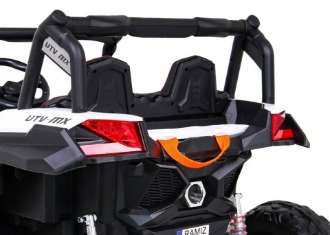 Buggy UTV-MX na akumulator dla dzieci Biały + Napęd 4x4 + Pilot + Audio LED + Schowek + EVA + Wolny Start Buggy UTV-MX na akumulator dla dzieci Biały + Napęd 4x4 + Pilot + Audio LED + Schowek + EVA + Wolny Start
