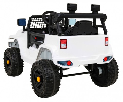 Autko Jeep Dark Night na akumulator dla dzieci Biały + Wolny Start + EVA + Audio LED Autko Jeep Dark Night na akumulator dla dzieci Biały + Wolny Start + EVA + Audio LED