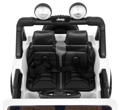 Jeep Wrangler Rubicon na akumulator dla dzieci Biały + Pilot Jeep Wrangler Rubicon na akumulator dla dzieci Biały + Pilot