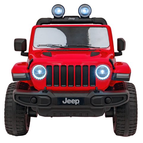 Jeep Wrangler Rubicon na akumulator dla dzieci Czerwony + Pilot + Radio MP3 LED + Koła EVA Jeep Wrangler Rubicon na akumulator dla dzieci Czerwony + Pilot + Radio MP3 LED + Koła EVA