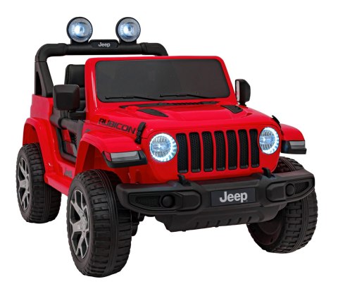 Jeep Wrangler Rubicon na akumulator dla dzieci Czerwony + Pilot + Radio MP3 LED + Koła EVA Jeep Wrangler Rubicon na akumulator dla dzieci Czerwony + Pilot + Radio MP3 LED + Koła EVA