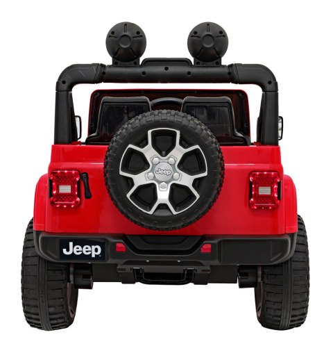 Jeep Wrangler Rubicon na akumulator dla dzieci Czerwony + Pilot + Radio MP3 LED + Koła EVA Jeep Wrangler Rubicon na akumulator dla dzieci Czerwony + Pilot + Radio MP3 LED + Koła EVA
