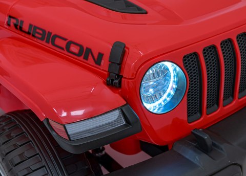 Jeep Wrangler Rubicon na akumulator dla dzieci Czerwony + Pilot + Radio MP3 LED + Koła EVA Jeep Wrangler Rubicon na akumulator dla dzieci Czerwony + Pilot + Radio MP3 LED + Koła EVA