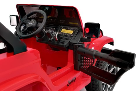 Jeep Wrangler Rubicon na akumulator dla dzieci Czerwony + Pilot + Radio MP3 LED + Koła EVA Jeep Wrangler Rubicon na akumulator dla dzieci Czerwony + Pilot + Radio MP3 LED + Koła EVA