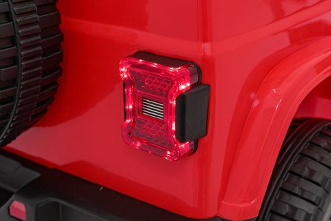 Jeep Wrangler Rubicon na akumulator dla dzieci Czerwony + Pilot + Radio MP3 LED + Koła EVA Jeep Wrangler Rubicon na akumulator dla dzieci Czerwony + Pilot + Radio MP3 LED + Koła EVA