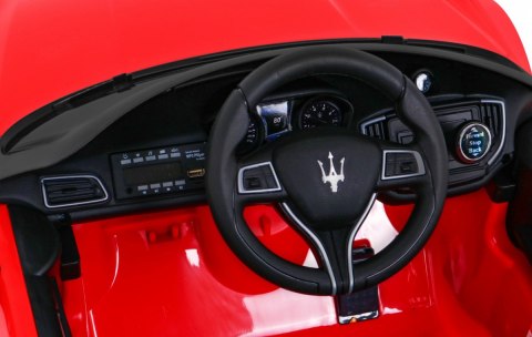 Maserati Ghibli na akumulator dla dzieci Czerwony + Pilot + Wolny Start + EVA + MP3 USB + LED Maserati Ghibli na akumulator dla dzieci Czerwony + Pilot + Wolny Start + EVA + MP3 USB + LED
