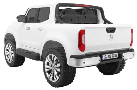 Mercedes Benz X-Class dla dzieci Biały Pickup + Pilot + Napęd 4x4 Mercedes Benz X-Class dla dzieci Biały Pickup + Pilot + Napęd 4x4