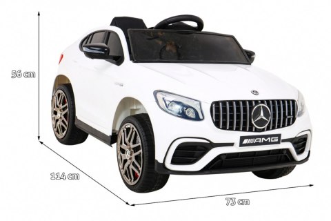 Mercedes Benz GLC63S dla dzieci, Biały SUV + Pilot + Napęd 4x4 Mercedes Benz GLC63S dla dzieci, Biały SUV + Pilot + Napęd 4x4