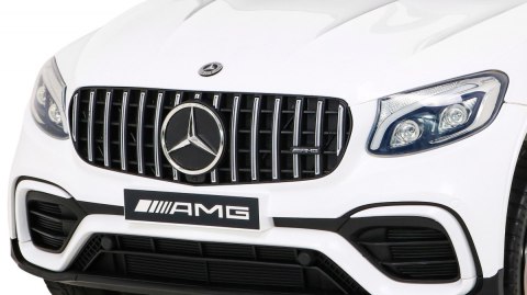 Mercedes Benz GLC63S dla dzieci, Biały SUV + Pilot + Napęd 4x4 Mercedes Benz GLC63S dla dzieci, Biały SUV + Pilot + Napęd 4x4