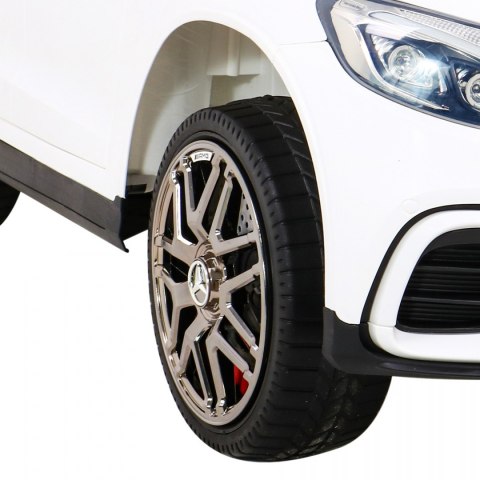 Mercedes Benz GLC63S dla dzieci, Biały SUV + Pilot + Napęd 4x4 Mercedes Benz GLC63S dla dzieci, Biały SUV + Pilot + Napęd 4x4
