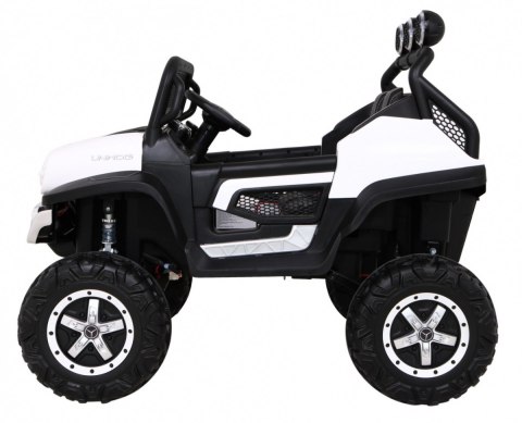 Mercedes Benz Unimog dla dzieci Biały + Napęd 4x4 + Pilot + Bagażnik + Wolny Start + MP3 LED Mercedes Benz Unimog dla dzieci Biały + Napęd 4x4 + Pilot + Bagażnik + Wolny Start + MP3 LED