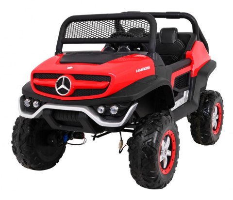 Mercedes Benz Unimog dla dzieci Czerwony + Napęd 4x4 + Pilot + Bagażnik + Wolny Start + MP3 LED Mercedes Benz Unimog dla dzieci Czerwony + Napęd 4x4 + Pilot + Bagażnik + Wolny Start + MP3 LED
