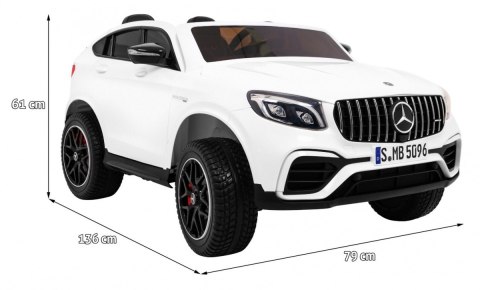Auto Mercedes GLC 63S dla dzieci Biały SUV + Napęd 4x4 Auto Mercedes GLC 63S dla dzieci Biały SUV + Napęd 4x4