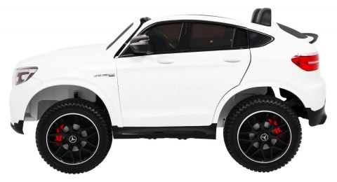 Auto Mercedes GLC 63S dla dzieci Biały SUV + Napęd 4x4 Auto Mercedes GLC 63S dla dzieci Biały SUV + Napęd 4x4