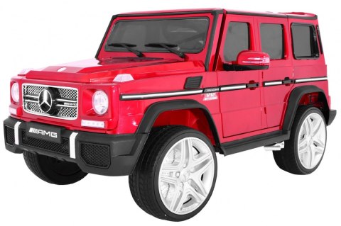 Auto na akumulator Mercedes AMG G65 dla dzieci Czerwony + Lakierowany + Bagażnik + Światła Dźwięki Auto na akumulator Mercedes AMG G65 dla dzieci Czerwony + Lakierowany + Bagażnik + Światła Dźwięki