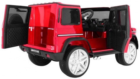 Auto na akumulator Mercedes AMG G65 dla dzieci Czerwony + Lakierowany + Bagażnik + Światła Dźwięki Auto na akumulator Mercedes AMG G65 dla dzieci Czerwony + Lakierowany + Bagażnik + Światła Dźwięki