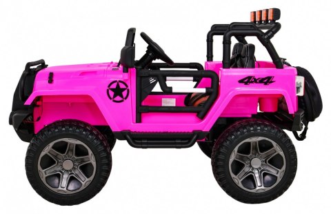 Auto terenowe typu jeep Monster 4x4 dla dzieci Różowy + Pilot + Regulacja siedzenia + Wolny Start + MP3 LED + Bagażnik + Plecak Auto terenowe typu jeep Monster 4x4 dla dzieci Różowy + Pilot + Regulacja siedzenia + Wolny Start + MP3 LED + Bagażnik + Plecak