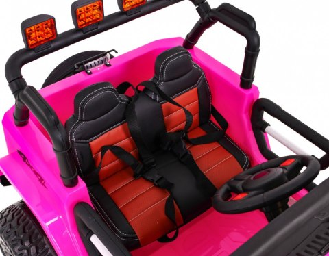 Auto terenowe typu jeep Monster 4x4 dla dzieci Różowy + Pilot + Regulacja siedzenia + Wolny Start + MP3 LED + Bagażnik + Plecak Auto terenowe typu jeep Monster 4x4 dla dzieci Różowy + Pilot + Regulacja siedzenia + Wolny Start + MP3 LED + Bagażnik + Plecak