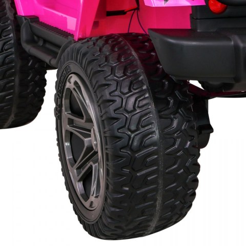 Auto terenowe typu jeep Monster 4x4 dla dzieci Różowy + Pilot + Regulacja siedzenia + Wolny Start + MP3 LED + Bagażnik + Plecak Auto terenowe typu jeep Monster 4x4 dla dzieci Różowy + Pilot + Regulacja siedzenia + Wolny Start + MP3 LED + Bagażnik + Plecak