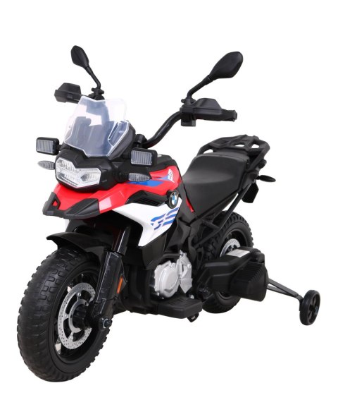 Motor BMW F850 GS na akumulator dla dzieci Czerwony + Kółka pomocnicze + Audio LED + Wolny Start + EVA Motor BMW F850 GS na akumulator dla dzieci Czerwony + Kółka pomocnicze + Audio LED + Wolny Start + EVA