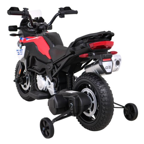 Motor BMW F850 GS na akumulator dla dzieci Czerwony + Kółka pomocnicze + Audio LED + Wolny Start + EVA Motor BMW F850 GS na akumulator dla dzieci Czerwony + Kółka pomocnicze + Audio LED + Wolny Start + EVA