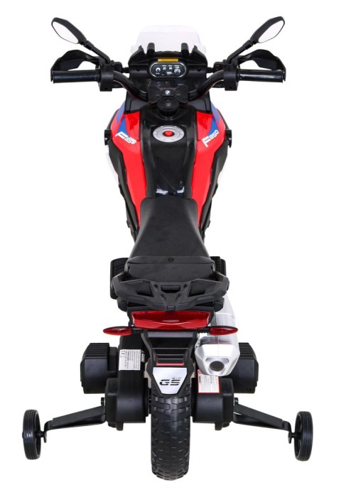 Motor BMW F850 GS na akumulator dla dzieci Czerwony + Kółka pomocnicze + Audio LED + Wolny Start + EVA Motor BMW F850 GS na akumulator dla dzieci Czerwony + Kółka pomocnicze + Audio LED + Wolny Start + EVA