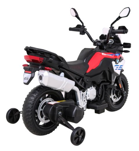 Motor BMW F850 GS na akumulator dla dzieci Czerwony + Kółka pomocnicze + Audio LED + Wolny Start + EVA Motor BMW F850 GS na akumulator dla dzieci Czerwony + Kółka pomocnicze + Audio LED + Wolny Start + EVA