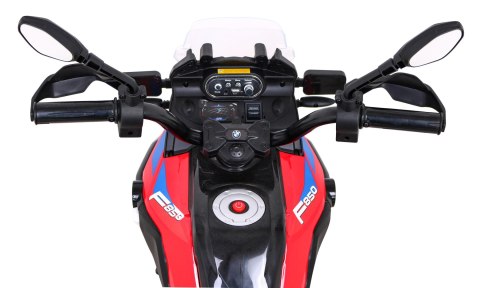 Motor BMW F850 GS na akumulator dla dzieci Czerwony + Kółka pomocnicze + Audio LED + Wolny Start + EVA Motor BMW F850 GS na akumulator dla dzieci Czerwony + Kółka pomocnicze + Audio LED + Wolny Start + EVA