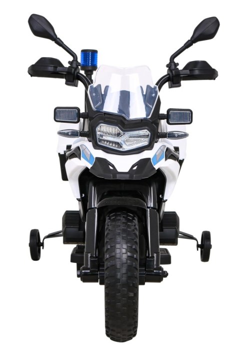 Motor Policyjny BMW F850 GS na akumulator dla dzieci + Kółka pomocnicze + Syrena + Światła + 2 Kufry + Wolny Start Motor Policyjny BMW F850 GS na akumulator dla dzieci + Kółka pomocnicze + Syrena + Światła + 2 Kufry + Wolny Start