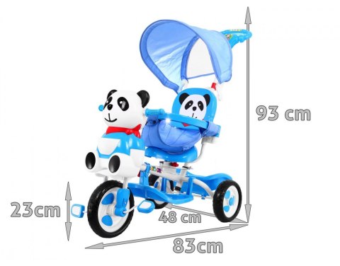 3-kołowy Rowerek dla dzieci Panda Niebieski + Dźwięki + Daszek + Barierka + Podnóżek + Rączka + Schowek 3-kołowy Rowerek dla dzieci Panda Niebieski + Dźwięki + Daszek + Barierka + Podnóżek + Rączka + Schowek