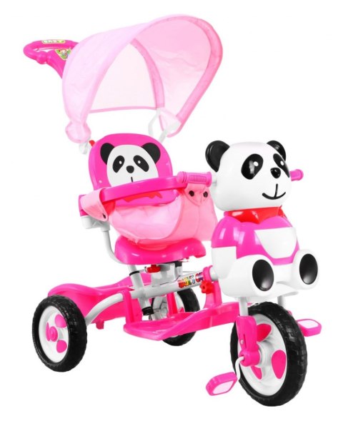 3-kołowy Rowerek dla dzieci Panda Różowy + Dźwięki + Daszek + Barierka + Podnóżek + Rączka + Schowek 3-kołowy Rowerek dla dzieci Panda Różowy + Dźwięki + Daszek + Barierka + Podnóżek + Rączka + Schowek
