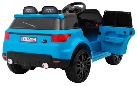 Autko Start Run na akumulator, Niebieski SUV + Pilot + Funkcje bezpieczeństwa Autko Start Run na akumulator, Niebieski SUV + Pilot + Funkcje bezpieczeństwa