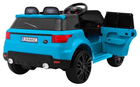 Autko Start Run na akumulator, Niebieski SUV + Pilot + Funkcje bezpieczeństwa Autko Start Run na akumulator, Niebieski SUV + Pilot + Funkcje bezpieczeństwa