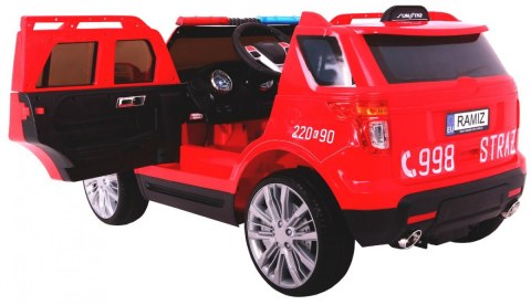 Auto SUV Straż Pożarna na akumulator dla dzieci + Syreny + Światła + Megafon + Pilot Auto SUV Straż Pożarna na akumulator dla dzieci + Syreny + Światła + Megafon + Pilot