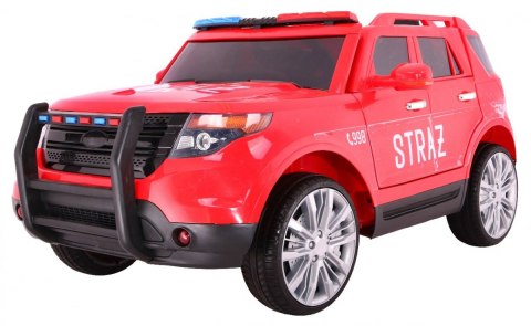 Auto SUV Straż Pożarna na akumulator dla dzieci + Syreny + Światła + Megafon + Pilot Auto SUV Straż Pożarna na akumulator dla dzieci + Syreny + Światła + Megafon + Pilot