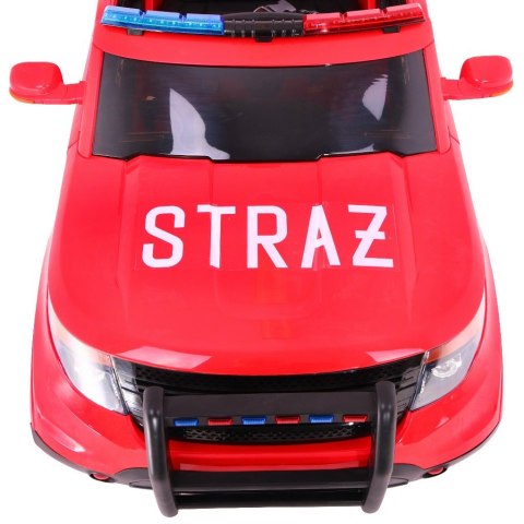 Auto SUV Straż Pożarna na akumulator dla dzieci + Syreny + Światła + Megafon + Pilot Auto SUV Straż Pożarna na akumulator dla dzieci + Syreny + Światła + Megafon + Pilot