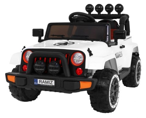 Auto Terenowe Full Time 4WD dla dzieci Biały + Napęd 4x4 + Pilot + Audio LED + Schowek Auto Terenowe Full Time 4WD dla dzieci Biały + Napęd 4x4 + Pilot + Audio LED + Schowek