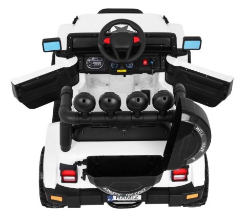 Auto Terenowe Full Time 4WD dla dzieci Biały + Napęd 4x4 + Pilot + Audio LED + Schowek Auto Terenowe Full Time 4WD dla dzieci Biały + Napęd 4x4 + Pilot + Audio LED + Schowek